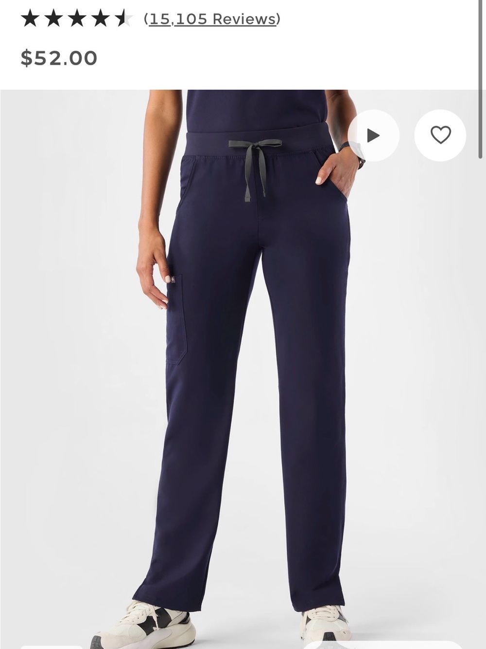 Figs Women's Navy Straight-Leg Drawstring Pants